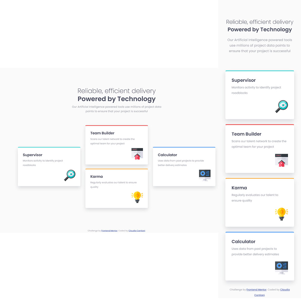 four card section screenshot
