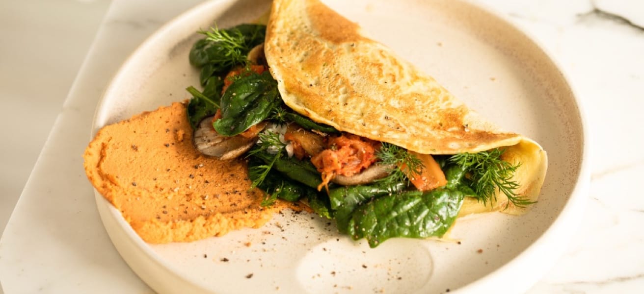 photo of a simple omelette